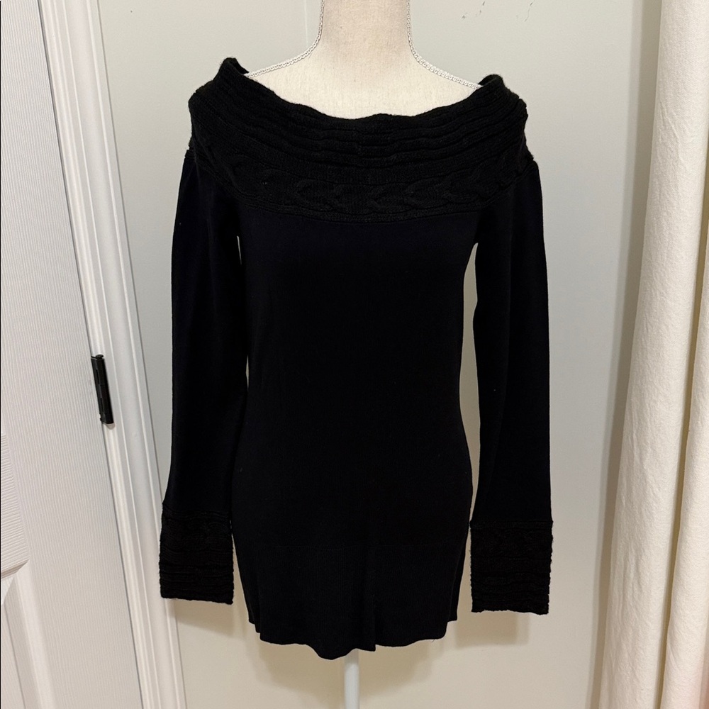 VENUS Black Off-Shoulder Sweater